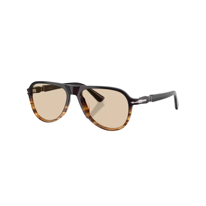 Óculos de Grau Persol 0PO3411V 1026 55 Acetato Preto e Marrom Mesclado com lentes Demonstrativas Marrom 1