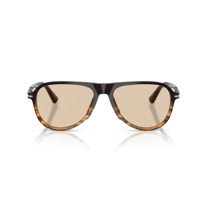 Óculos de Grau Persol 0PO3411V 1026 55 Acetato Preto e Marrom Mesclado com lentes Demonstrativas Marrom 2