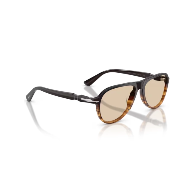 Óculos de Grau Persol 0PO3411V 1026 55 Acetato Preto e Marrom Mesclado com lentes Demonstrativas Marrom 3