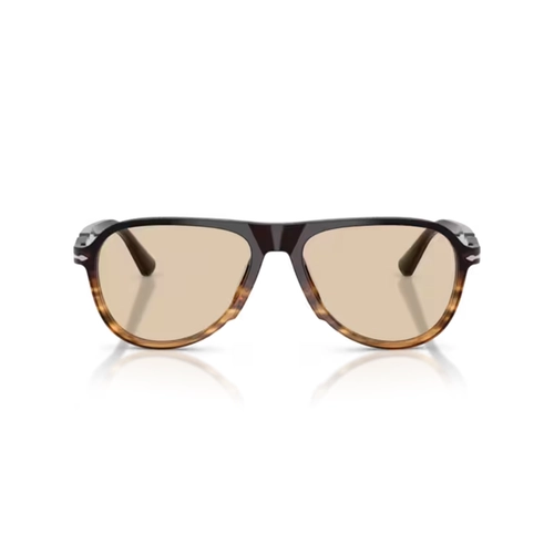 Óculos de Grau Persol 0PO3411V 1026 55 Acetato Preto e Marrom Mesclado com lentes Demonstrativas Marrom