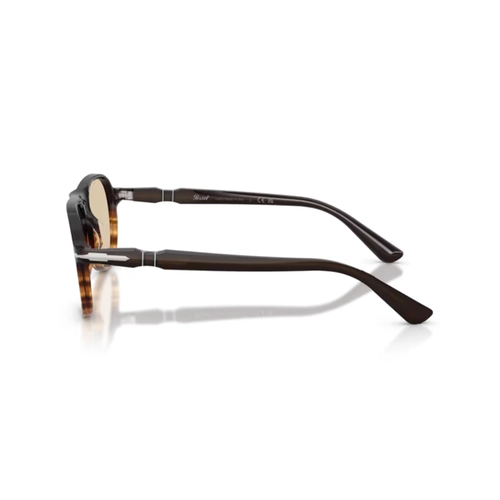 Óculos de Grau Persol 0PO3411V 1026 55 Acetato Preto e Marrom Mesclado com lentes Demonstrativas Marrom