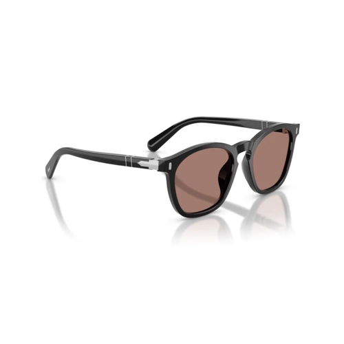 Óculos de Sol Persol 0PO3413S 95/B3 52 Acetato Preto com lentes na cor Marrom