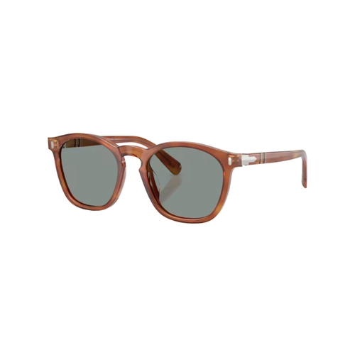 Óculos de Sol Persol 0PO3413S 96/56 52 Acetato Marrom com lentes na cor Azul