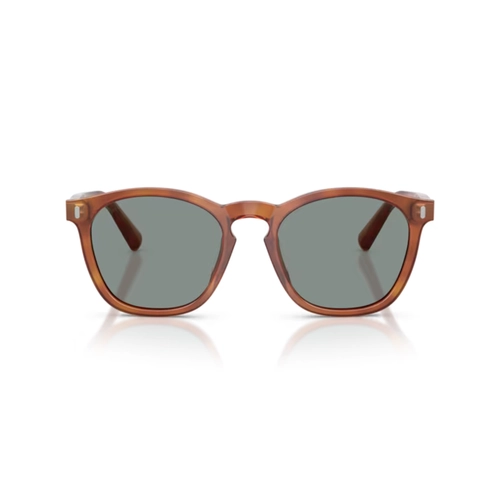 Óculos de Sol Persol 0PO3413S 96/56 52 Acetato Marrom com lentes na cor Azul