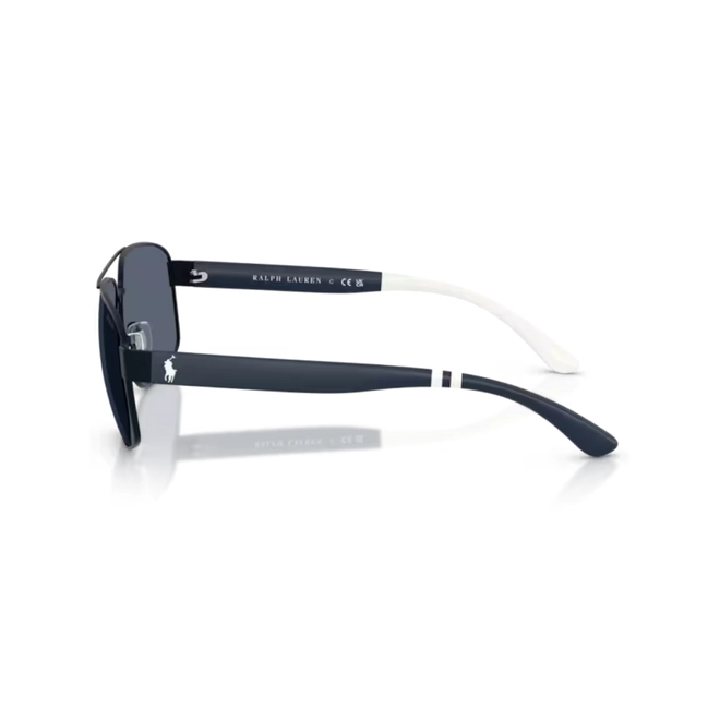 Óculos de Sol Polo Ralph Lauren 0PH3112 93038762 Metal Azul Marinho Fosco com lentes na cor Cinza 3