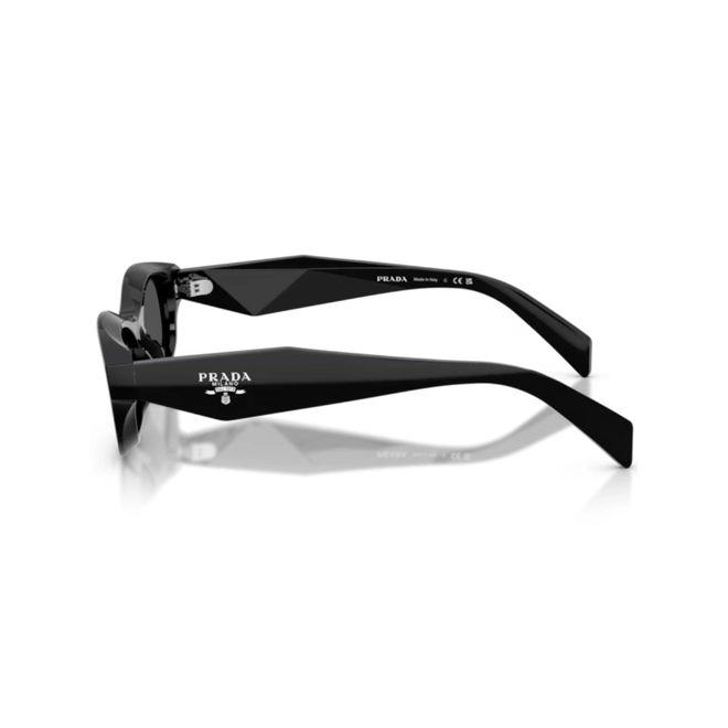 Óculos de Sol Prada 0PR D24S 16K08Z54 Acetato Preto com lentes na cor Cinza 3