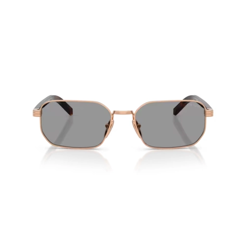 Óculos de Sol Prada 0PR D62S ZVF50Q56 Metal Rose com lentes na cor Cinza