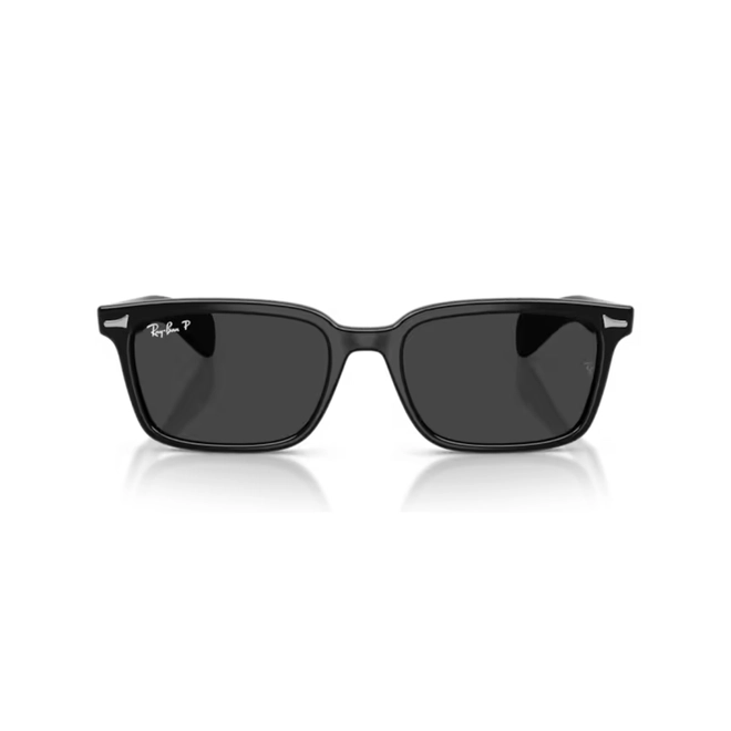 Óculos de Sol Ray-Ban Brunel 0RB2234 901/4856 Propionato Preto Polido com lentes na cor Preto Polarizado 2