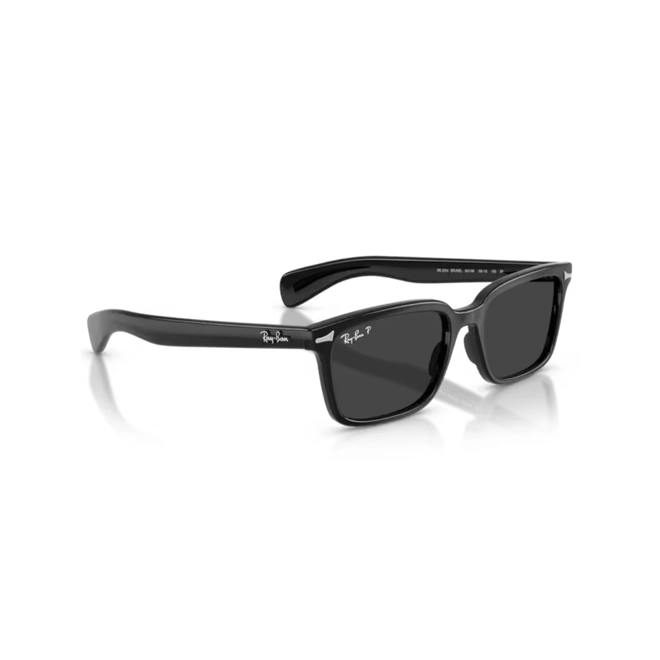 Óculos de Sol Ray-Ban Brunel 0RB2234 901/4856 Propionato Preto Polido com lentes na cor Preto Polarizado 3