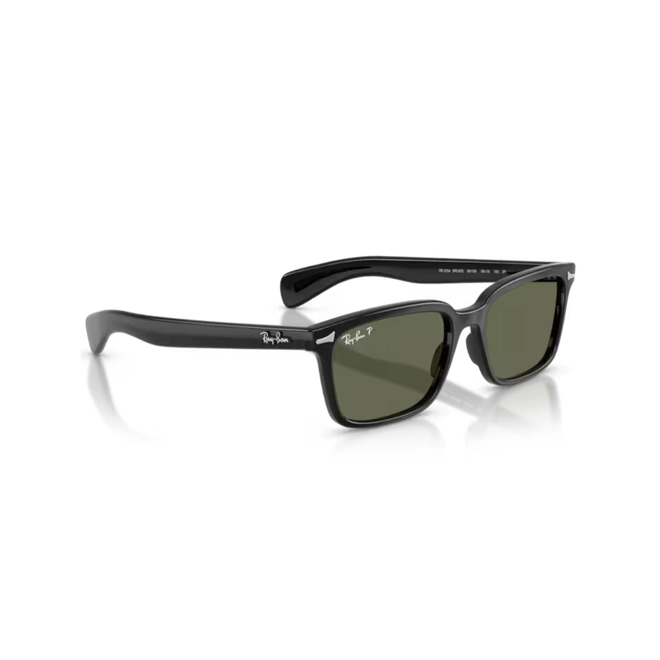 Óculos de Sol Ray-Ban Brunel 0RB2234 901/5856 Propionato Preto Polido com lentes na cor Verde Polarizado 3