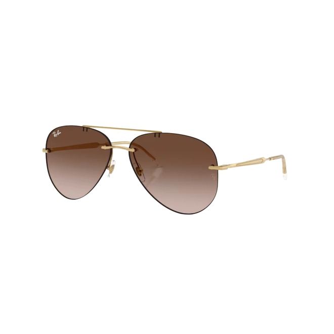 Óculos de Sol Ray-Ban 0RB3791 001/1359 Metal Dourado Polido com lentes na cor Marrom Degradê 1