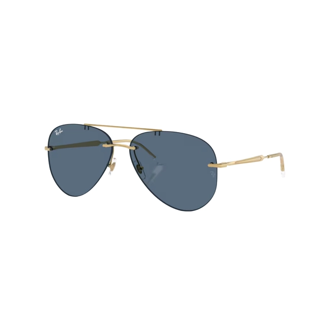 Óculos de Sol Ray-Ban 0RB3791 001/8059 Metal Dourado Polido com lentes na cor Azul 1