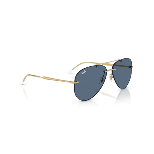 Óculos de Sol Ray-Ban 0RB3791 001/8059 Metal Dourado Polido com lentes na cor Azul