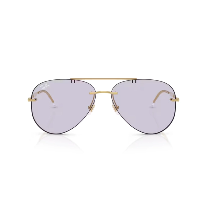 Óculos de Sol Ray-Ban 0RB3791 001/MH59 Metal Dourado Polido com lentes na cor Roxo Fotocromático 2