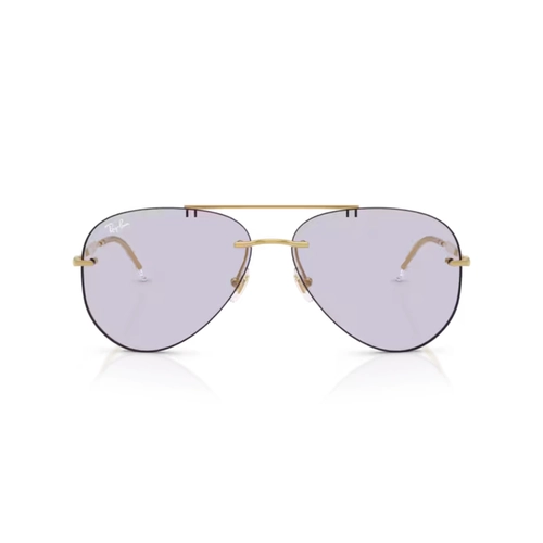Óculos de Sol Ray-Ban 0RB3791 001/MH59 Metal Dourado Polido com lentes na cor Roxo Fotocromático