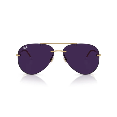 Óculos de Sol Ray-Ban 0RB3791 001/MH59 Metal Dourado Polido com lentes na cor Roxo Fotocromático