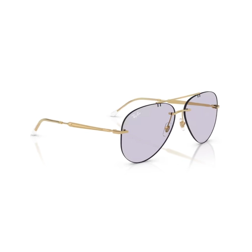 Óculos de Sol Ray-Ban 0RB3791 001/MH59 Metal Dourado Polido com lentes na cor Roxo Fotocromático