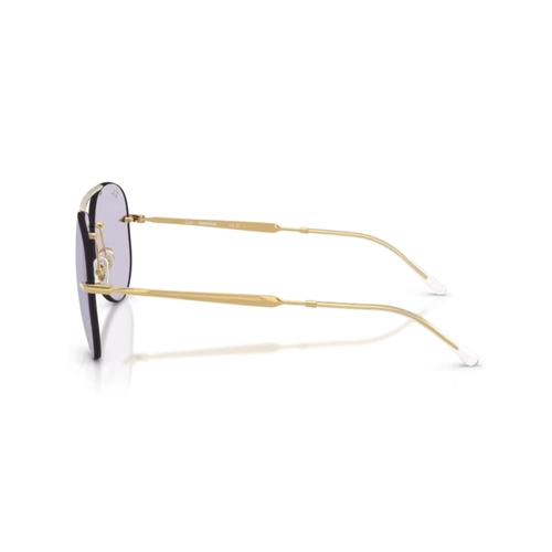 Óculos de Sol Ray-Ban 0RB3791 001/MH59 Metal Dourado Polido com lentes na cor Roxo Fotocromático