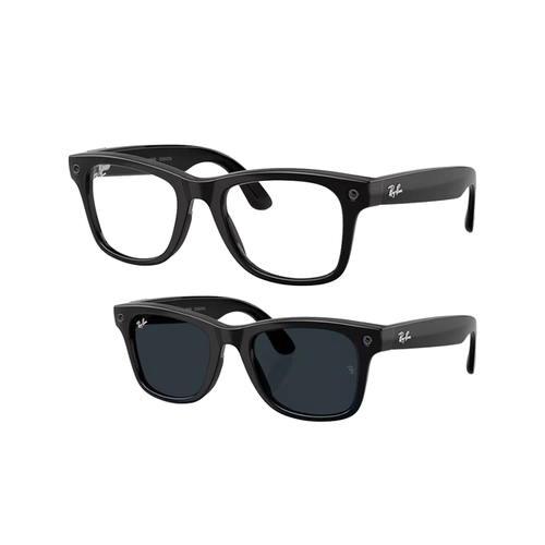 Óculos de Sol Ray-Ban Meta Wayfarer Gen 3 0RW4011 601/1Z53 Acetato Preto com lentes na cor Cinza Escuro Fotocromático