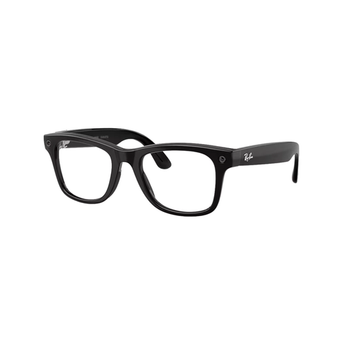 Óculos de Sol Ray-Ban Meta Wayfarer Gen 3 0RW4011 601S1M53 Acetato Preto com lentes na cor Verde Fotocromático