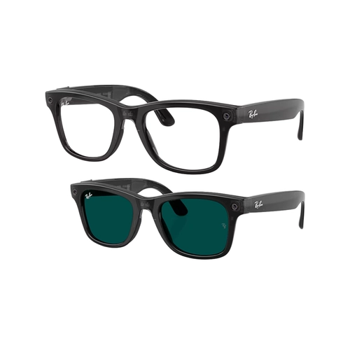Óculos de Sol Ray-Ban Meta Wayfarer Gen 3 0RW4011 69068053 Acetato Preto com lentes na cor Azul Fotocromático