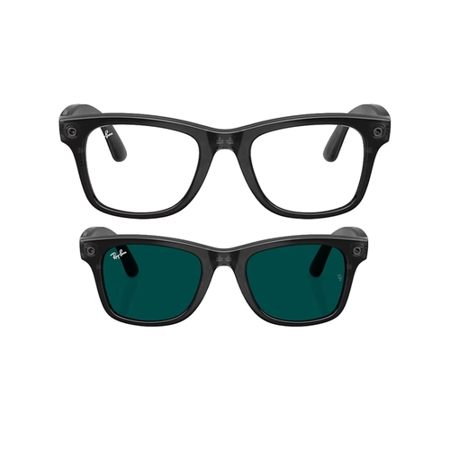 Óculos de Sol Ray-Ban Meta Wayfarer Gen 3 0RW4011 69068053 Acetato Preto com lentes na cor Azul Fotocromático