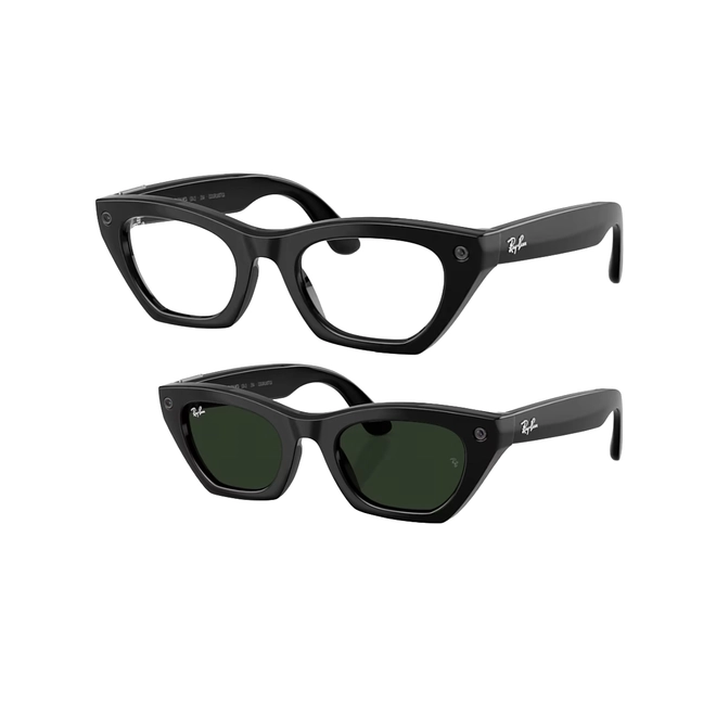 Óculos de Sol Ray-Ban Meta Zena Gen 3 0RW4015 601/1M49 Acetato Preto com lentes na cor Verde Fotocromático 2
