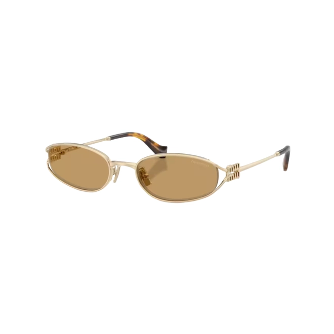 Óculos de Sol Miu Miu 0MU C51S ZVN10Y54 Metal Dourado com lentes na cor Marro 1