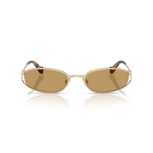 Óculos de Sol Miu Miu 0MU C51S ZVN10Y54 Metal Dourado com lentes na cor Marro