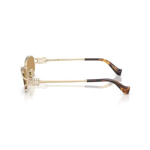 Óculos de Sol Miu Miu 0MU C51S ZVN10Y54 Metal Dourado com lentes na cor Marro