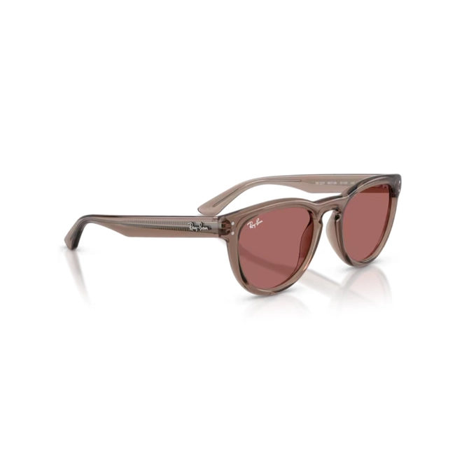 Óculos de Sol Ray-Ban 0RB2237 68276951 Propionato Marrom Transparente com lentes na cor Violeta 3