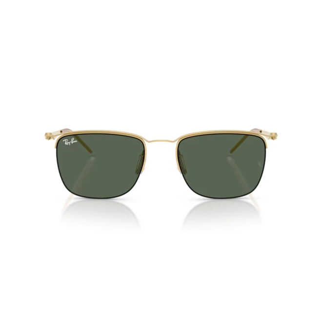 Óculos de Sol Ray-Ban 0RB8550 92847153 Metal Dourado Polido com lentes na cor Verde Escuro 2
