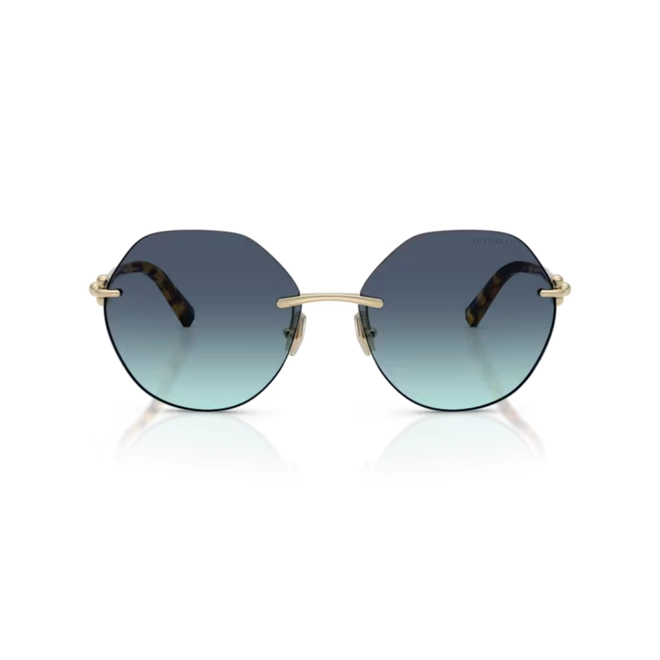 Óculos de Sol Tiffany 0TF3123 60219S58 Metal Dourado com lentes na cor Azul Degradê 2