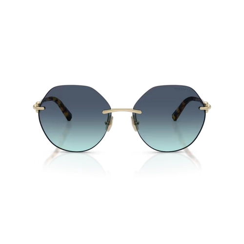 Óculos de Sol Tiffany 0TF3123 60219S58 Metal Dourado com lentes na cor Azul Degradê