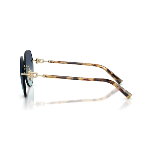 Óculos de Sol Tiffany 0TF3123 60219S58 Metal Dourado com lentes na cor Azul Degradê