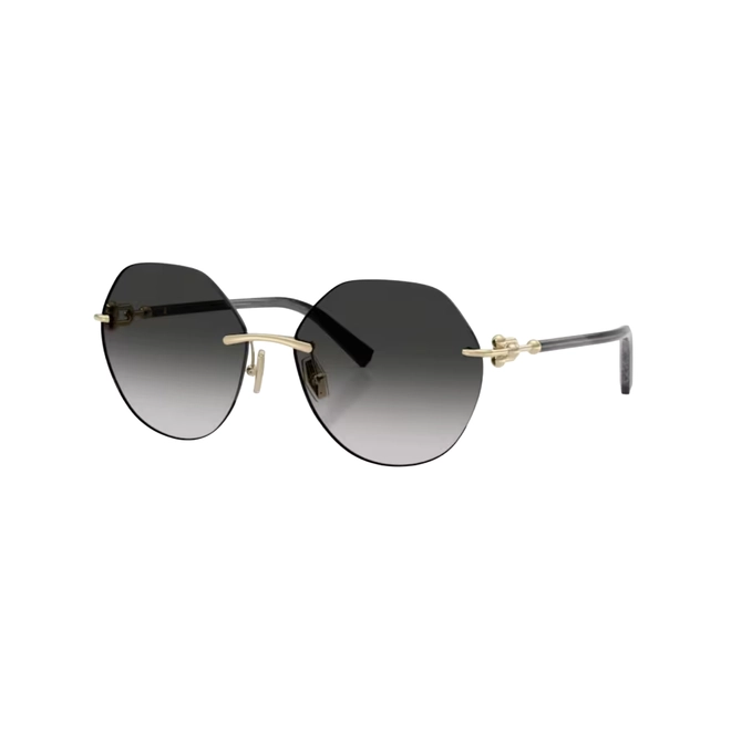Óculos de Sol Tiffany 0TF3123 62413C58 Metal Dourado com lentes na cor Cinza Degradê 1
