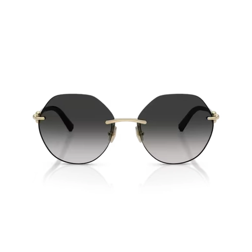 Óculos de Sol Tiffany 0TF3123 62413C58 Metal Dourado com lentes na cor Cinza Degradê
