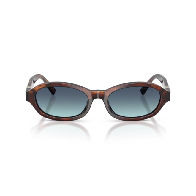 Óculos de Sol Tiffany 0TF4270U 84219S52 Acetato Marrom Mesclado com lentes na cor Azul Degradê 2
