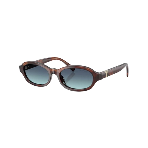 Óculos de Sol Tiffany 0TF4270U 84219S52 Acetato Marrom Mesclado com lentes na cor Azul Degradê