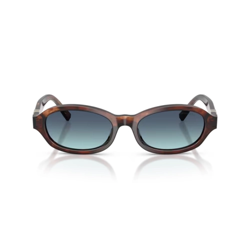 Óculos de Sol Tiffany 0TF4270U 84219S52 Acetato Marrom Mesclado com lentes na cor Azul Degradê