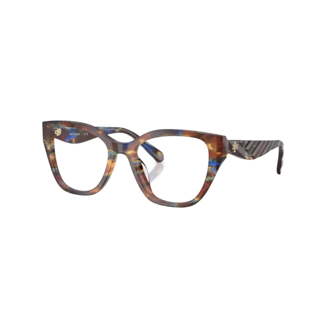 Óculos de Grau Tory Burch 0TY2174U 2092 53 Acetato Marrom e Azul Mesclado 1