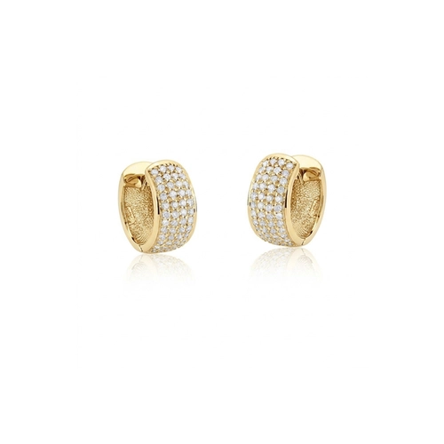 Brinco Pavês Amare argola dupla face em ouro 18k pavê de 67pts de Diamantes