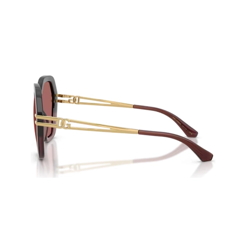 Óculos de Sol Dolce & Gabbana 0DG6210 34936956 Acetato Marrom Mesclado com lentes na cor Violeta