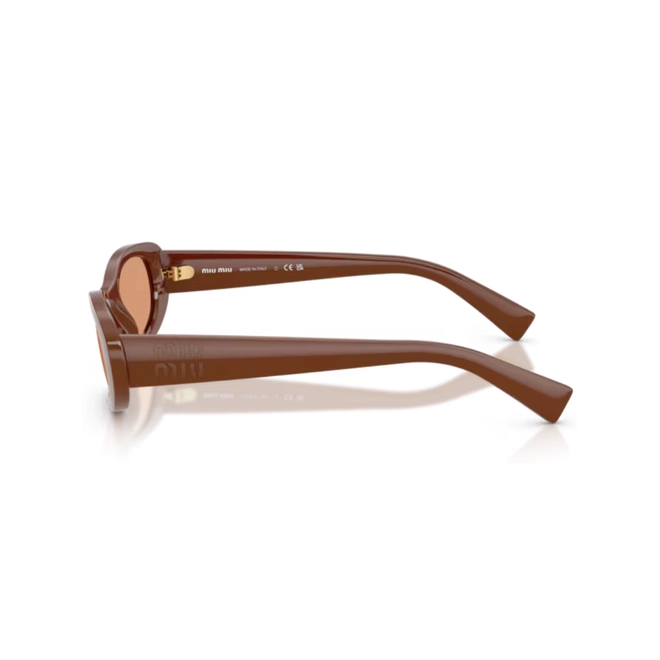 Óculos de Sol Miu Miu 0MU C02S 27R07V54 Propionato Vinho com lentes na cor Laranja 3