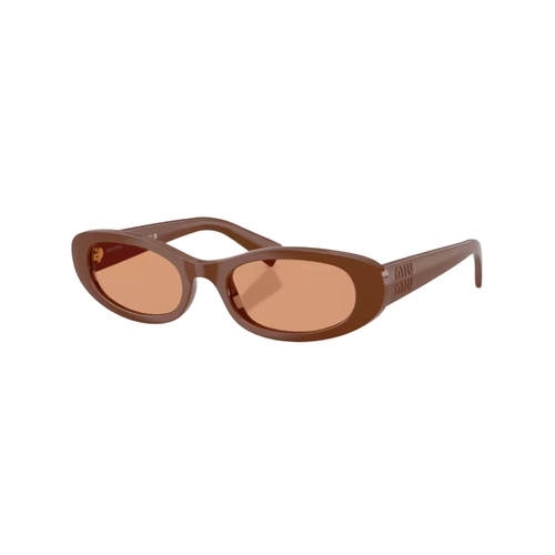 Óculos de Sol Miu Miu 0MU C02S 27R07V54 Propionato Vinho com lentes na cor Laranja