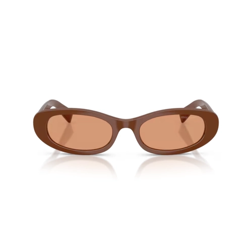 Óculos de Sol Miu Miu 0MU C02S 27R07V54 Propionato Vinho com lentes na cor Laranja
