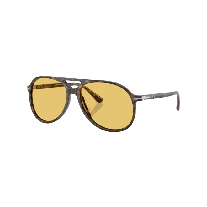 Óculos de Sol Persol 0PO3403S 12487460 Acetato Marrom Mesclado com lentes na cor Amarelo 1