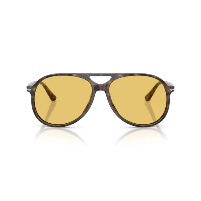 Óculos de Sol Persol 0PO3403S 12487460 Acetato Marrom Mesclado com lentes na cor Amarelo 2
