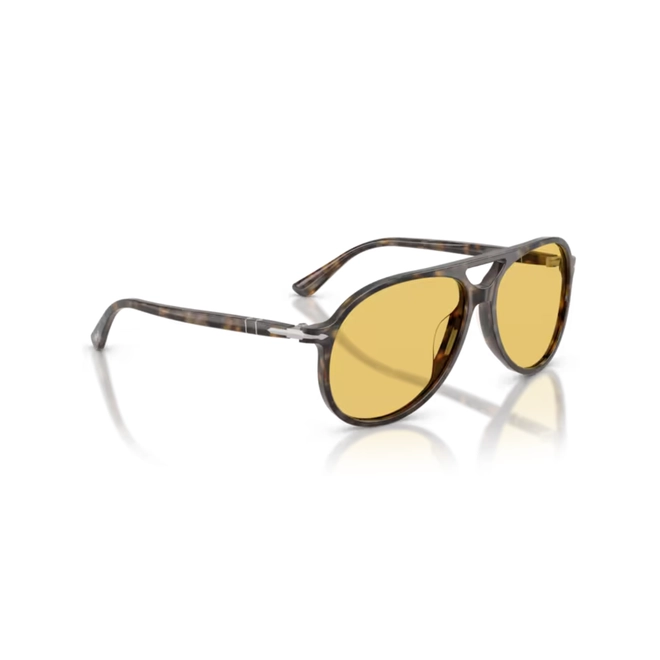Óculos de Sol Persol 0PO3403S 12487460 Acetato Marrom Mesclado com lentes na cor Amarelo 3
