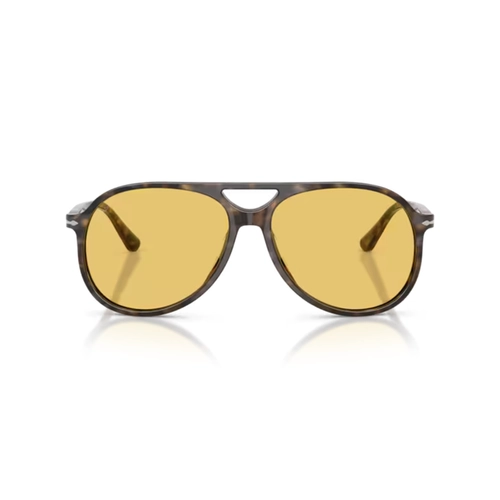 Óculos de Sol Persol 0PO3403S 12487460 Acetato Marrom Mesclado com lentes na cor Amarelo